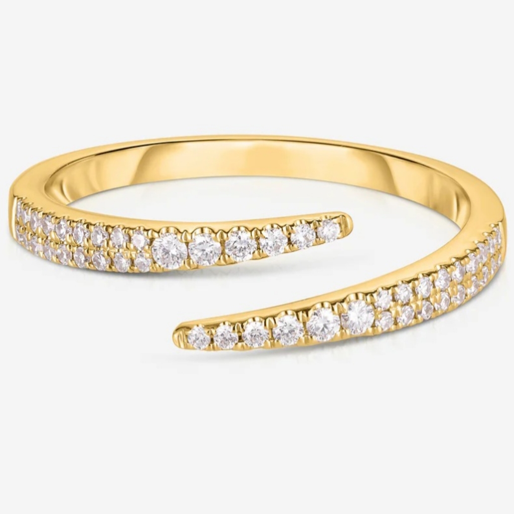 Open Diamond Wrap Ring - 14k Yellow Gold / 7